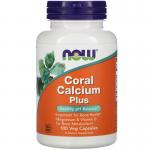 Коралловый кальций плюс, Coral Calcium Plus, Now Foods, 100 растительных капсул - Фото миниатюра 1