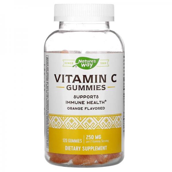 Витамином С, апельсин, Vitamin C Gummies, Orange, Nature's Way, 250 мг, 120 жевательных конфет - Фото 1