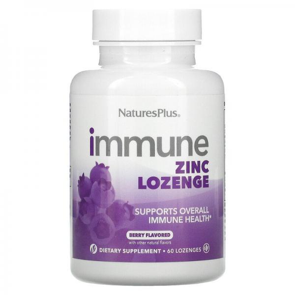Иммунный цинк, ягоды, Immune Zinc Berry, Nature's Plus, 60 леденцов - Фото 1
