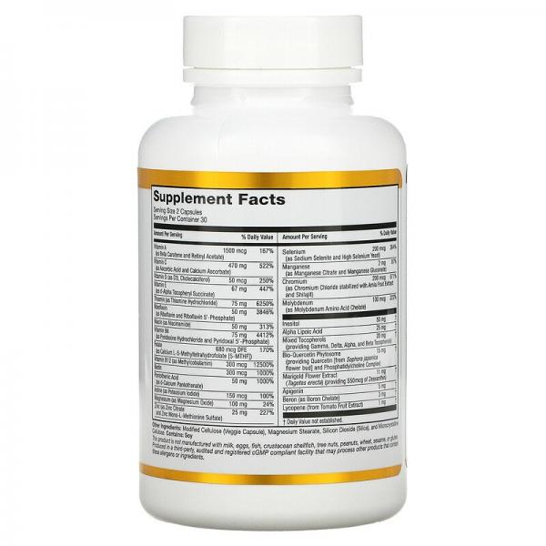 Мультивитамины для ежедневного приема, Daily Multivitamins, California Gold Nutrition, 60 растительных капсул - Фото 2
