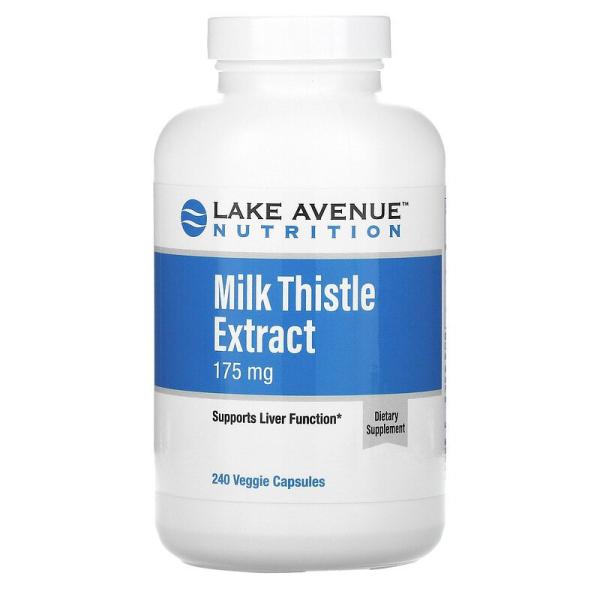 Экстракт расторопши, Milk Thistle Extract, Lake Avenue Nutrition, 175 мг, 240 растительных капсул - Фото 1