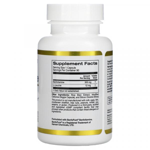 Бенфотіамін, Benfotiamine, California Gold Nutrition, 300 мг, 90 рослинних капсул - Фото 2