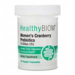 Пробиотики с клюквой для женщин, Women's Cranberry Probiotics, HealthyBiom, 10 млрд КОЕ, 30 растительных капсул - Фото миниатюра 1