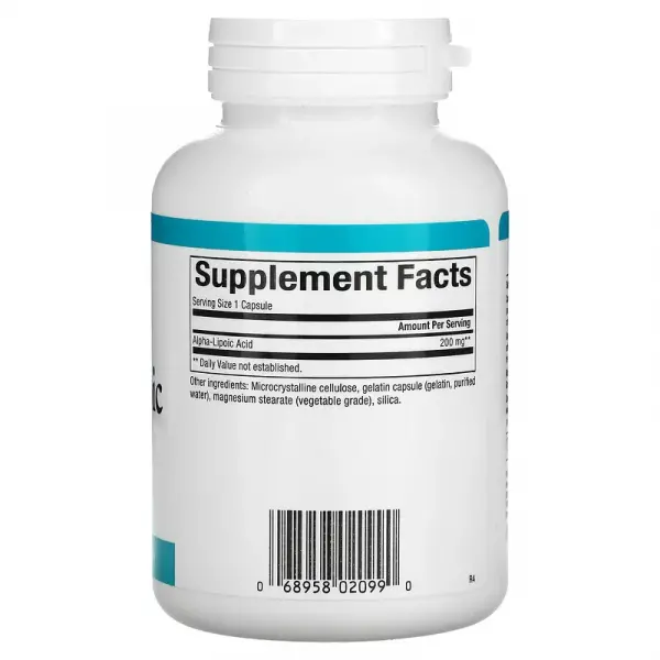 Альфа-липоевая кислота, Alpha Lipoic Acid, Natural Factors, 200 мг, 120 капсул - Фото 2
