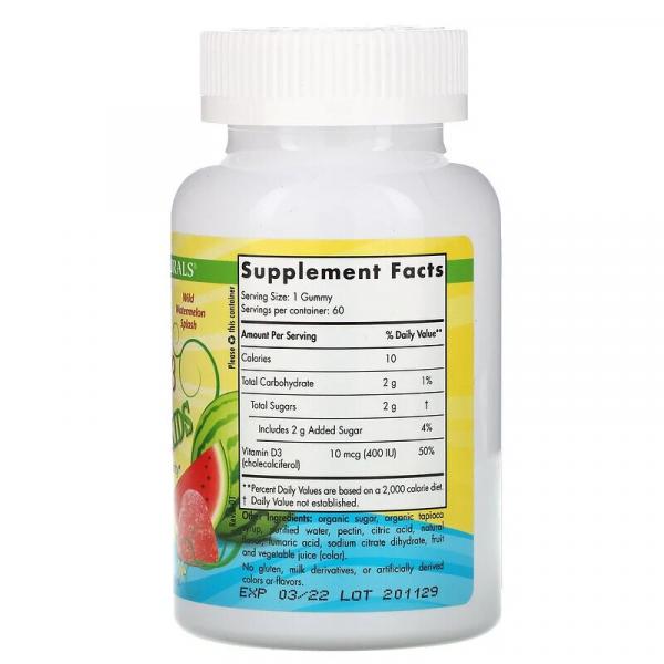 Вітамін D3 для дітей, Vitamin D3, Nordic Naturals, 400 МО, 60 жувальних цукерок - Фото 2