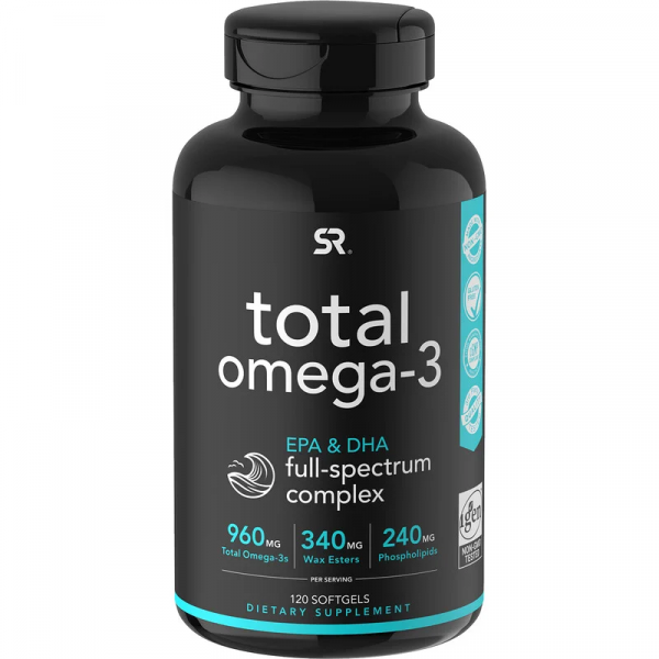 Омега-3, Total Omega-3, Sports Research, 120 капсул - Фото 1