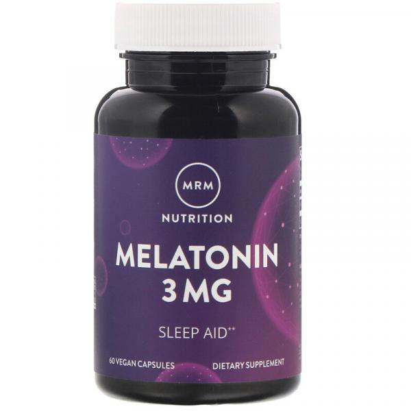 Мелатонин, Melatonin, MRM, 3 мг, 60 веганских капсул - Фото 1