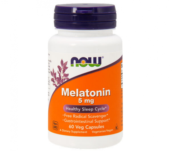 Мелатонин, Melatonin, Now Foods, 5 мг, 60 капсул