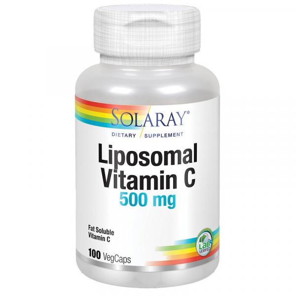 Липосомальный витамин C, Liposomal Vitamin C, Solaray, 500 мг, 100 вегетарианских капсул - Фото 1