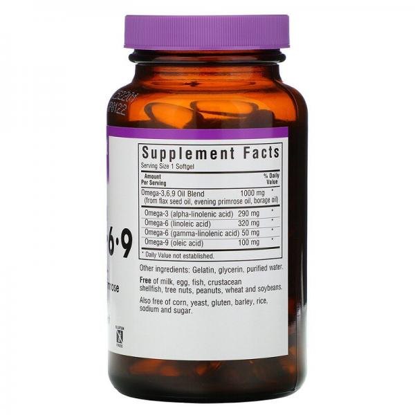 Растительные омега 3-6-9, Plant-Based Omega-3-6-9, Bluebonnet Nutrition, 90 капсул - Фото 2