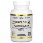 Масло криля премиального качества, Premium Krill Oil, SUPERBABoost®, California Gold Nutrition, 1000 мг, 60 капсул - Фото миниатюра 1