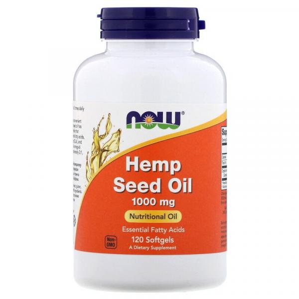 Масло семян конопли, Hemp Seed Oil, Now Foods, 1000 мг, 120 мягких таблеток - Фото 1