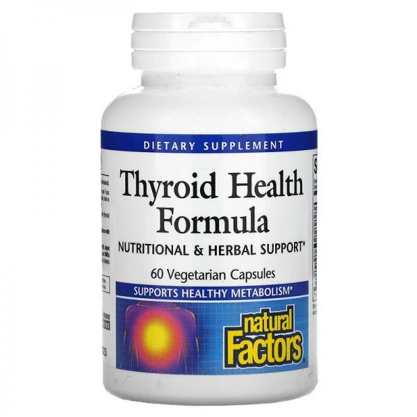 Пищевая добавка для щитовидной железы, Thyroid Health Formula, Natural Factors, 60 капсул - Фото 1