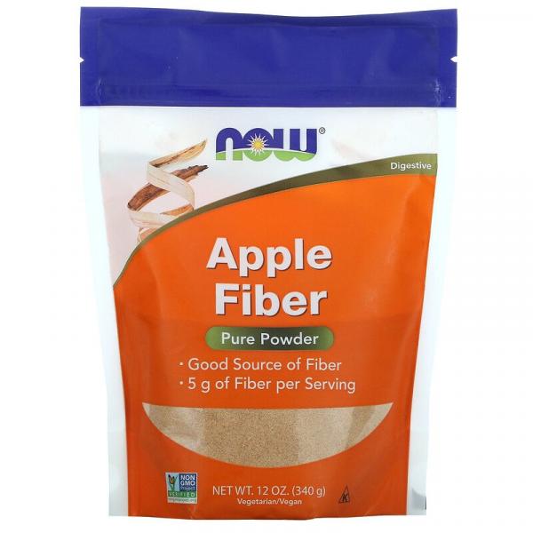 Яблочная клетчатка, чистый порошок, Apple Fiber, Now Foods, 340 г - Фото 1