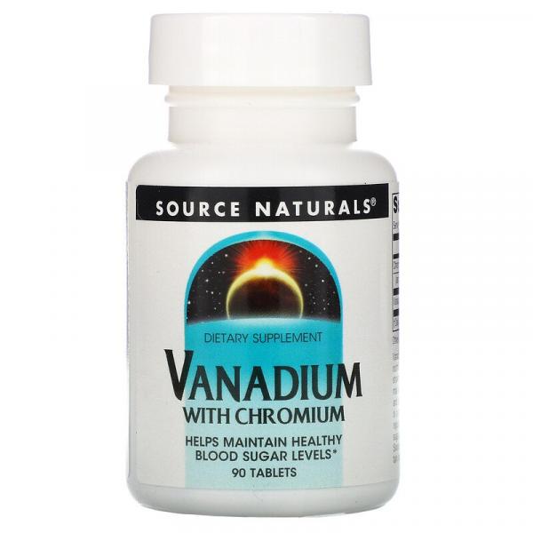 Хром и ванадий, Vanadium with Chromium, Source Naturals, 90 таблеток - Фото 1