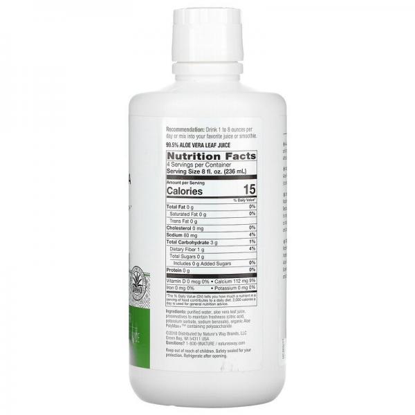 Алоэ вера, сок листьев, Aloe Vera, Nature's Way, 1 литр - Фото 2