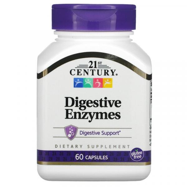 Пищеварительные ферменты, Digestive Enzymes, 21st Century, 60 капсул - Фото 1