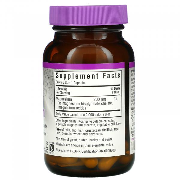 Буферный хелатный магний, Buffered Chelated Magnesium, Bluebonnet Nutrition, 60 капсул - Фото 2