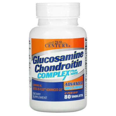 Глюкозамин хондроитин, Glucosamine Chondroitin, 21st Century, 80 таблеток 