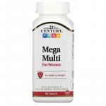 Mega Multi, для женщин, мультивитамины и мультиминералы, 21st Century, 90 таблеток - Фото миниатюра 1