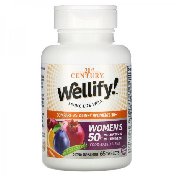 Мультивитамины и мультиминералы для женщин 50+, Women's 50+ Multivitamin Multimineral, Wellify, 21st Century, 65 таблеток - Фото 1
