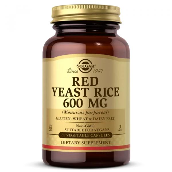 Красный дрожжевой рис, Red Yeast Rice, Solgar, 600 мг 60 капсул