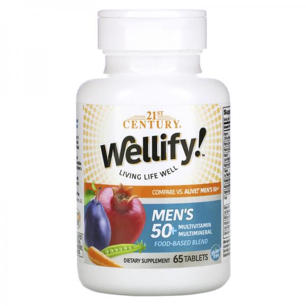 Мультивитамины и мультиминералы для мужчин 50+, Men's 50+ Multivitamin Multimineral, Wellify, 21st Century, 65 таблеток - Фото 1