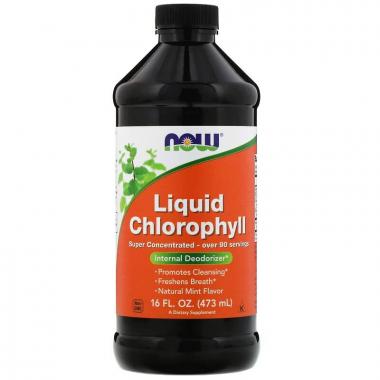 Хлорофіл рідкий з м'ятним смаком, Liquid Chlorophyll, Now Foods, 473 мл 