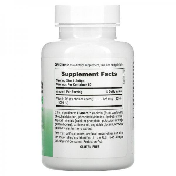 Иммунный витамин D3, Immune Vitamin D3, Nature's Plus, 125 мкг (5000 МЕ), 60 мягких таблеток - Фото 2