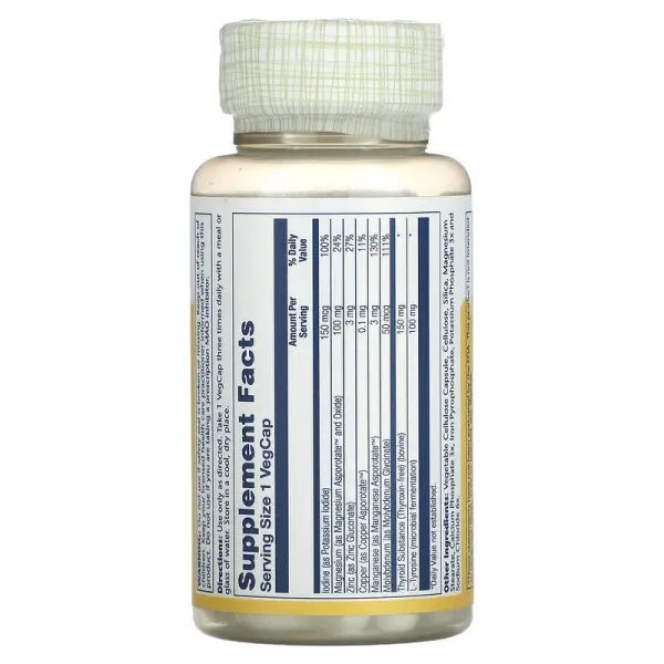 Сублимированные капсулы для щитовидной железы, Freeze Dried Thyroid Caps, Solaray, 60 капсул - Фото 2