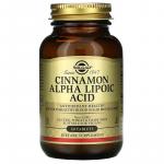 Альфа-липоевая кислота и корица, Cinnamon Alpha-Lipoic Acid, Solgar, 60 таблеток - Фото миниатюра 1