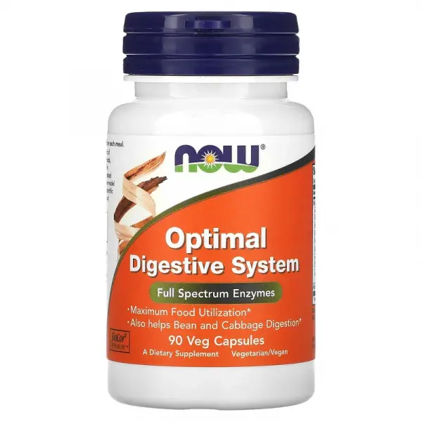 Пищеварительные ферменты, Optimal Digestive System, NOW Foods, 90 растительных капсул - Фото 1