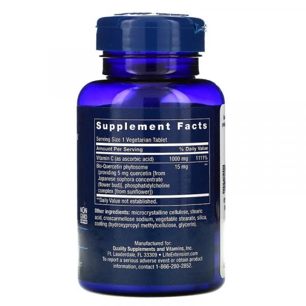 Витамин C, Vitamin C and Bio-Quercetin Phytosome, Life Extension, 60 вегетарианских таблеток - Фото 2