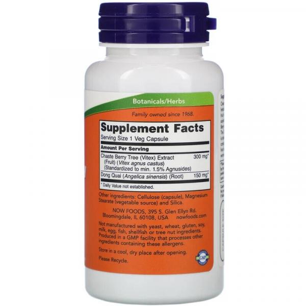 Экстракт витекса священного, Vitex Extract, Now Foods, 300 мг, 90 вегетарианских капсул - Фото 2