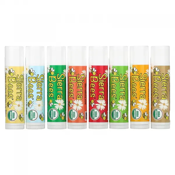 Набор органических бальзамов для губ, Organic Lip Balms Combo Pack, Sierra Bees, 8 в упаковке, 4,25 г каждый - Фото 3