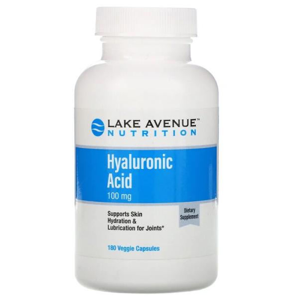 Гиалуроновая кислота, Hyaluronic Acid, Lake Avenue Nutrition, 100 мг, 180 растительных капсул - Фото 1