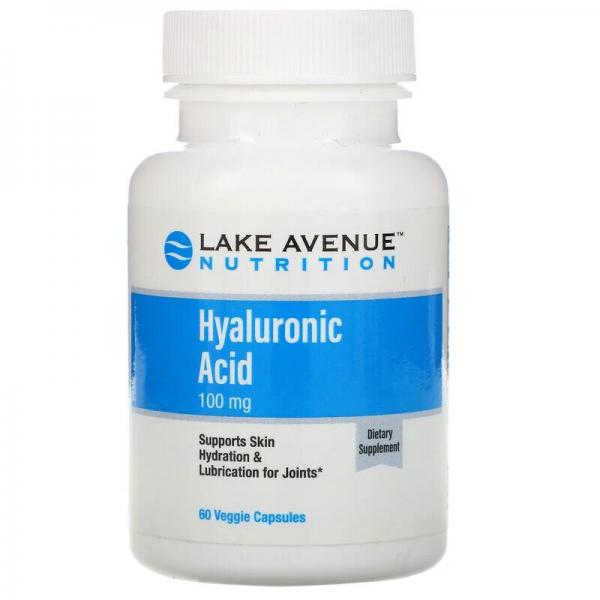 Гиалуроновая кислота, Hyaluronic Acid, Lake Avenue Nutrition, 100 мг, 60 растительных капсул - Фото 1