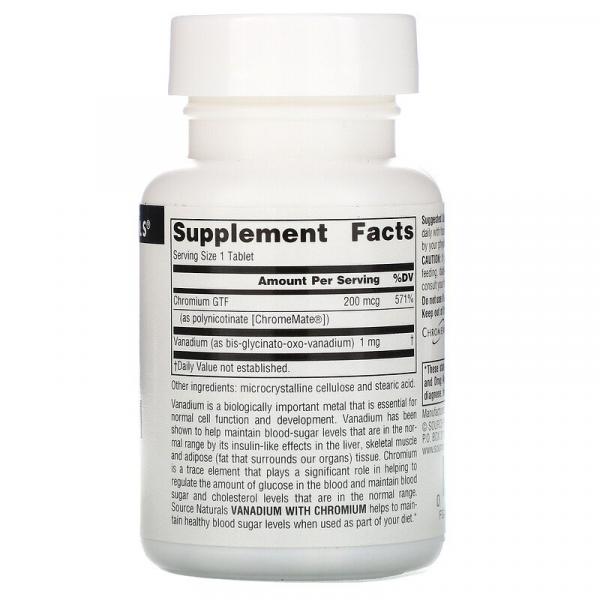 Хром и ванадий, Vanadium with Chromium, Source Naturals, 90 таблеток - Фото 2