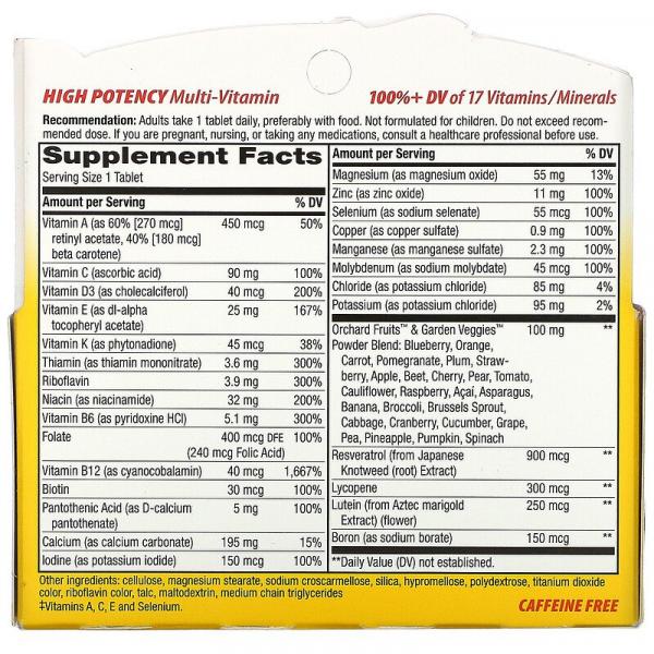 Комплекс витаминов и микроэлементов для взрослых старше 50 лет, Energy 50+, Nature's Way, Alive! 60 таблеток - Фото 2