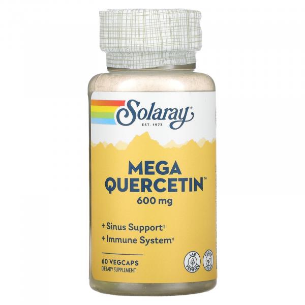 Мега кверцетин, Mega Quercetin, Solaray, 600 мг, 60 вегетарианских капсул - Фото 1