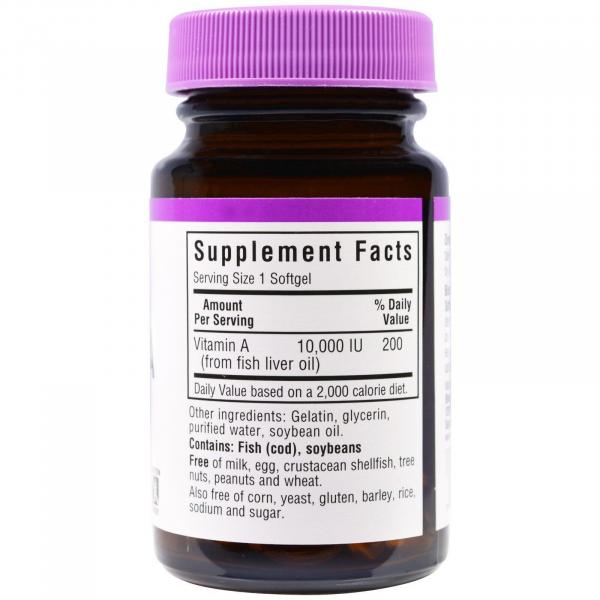 Витамин А, Vitamin A, Bluebonnet Nutrition, 10000 МЕ, 100 капсул  - Фото 2