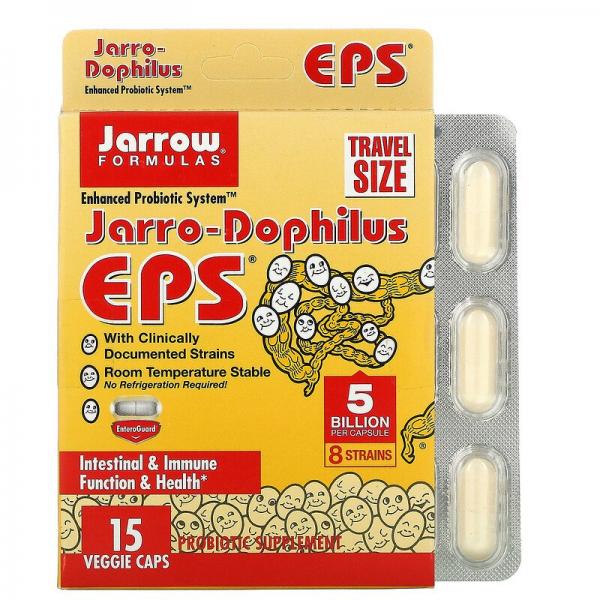 Пробиотики, Jarro-Dophilus EPS, Jarrow Formulas, 5 млрд клеток, 15 растительных капсул - Фото 1