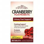 Клюква с пробиотиками, Cranberry Plus Probiotic, 21st Century, 60 таблеток - Фото миниатюра 1