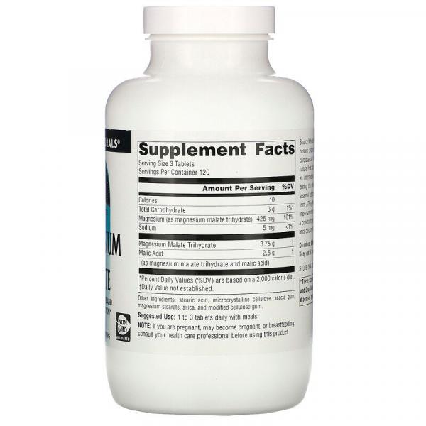 Малат магния, Magnesium Malate, Source Naturals, 3750 мг, 360 таблеток  - Фото 2