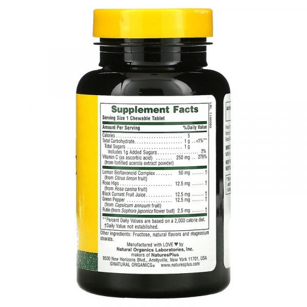 Витамин C ацерола-C, Vitamin C with Bioflavonoids, Nature's Plus, 250 мг, 90 таблеток - Фото 2