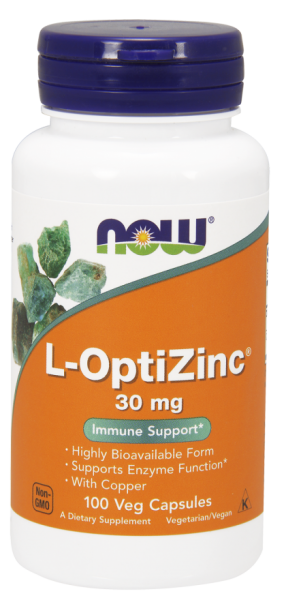 ОптиЦинк (цинк и медь), L-OptiZinc, Now Foods, 30 мг, 100 капсул  - Фото 1