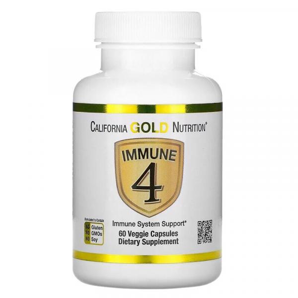 Средство для укрепления иммунитета, Immune4, California Gold Nutrition, 60 растительных капсул - Фото 1