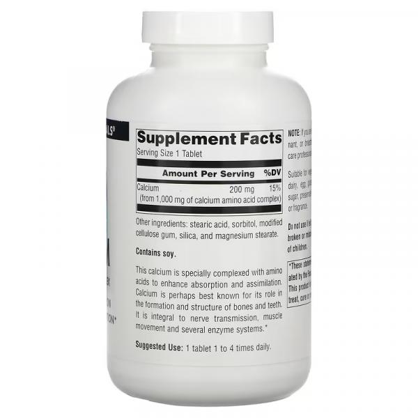 Хелатный кальций, Calcium, Source Naturals, 200 мл, 250 таблеток - Фото 2