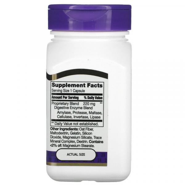 Пищеварительные ферменты, Digestive Enzymes, 21st Century, 60 капсул - Фото 2