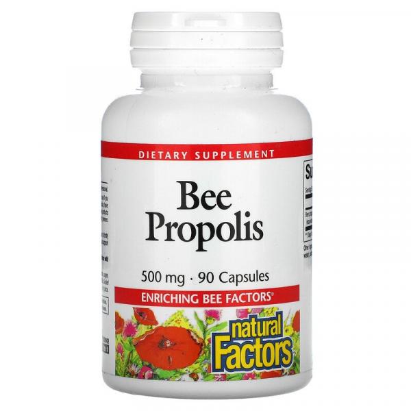 Пчелиный прополис, Bee Propolis, Natural Factors, 500 мг, 90 капсул - Фото 1